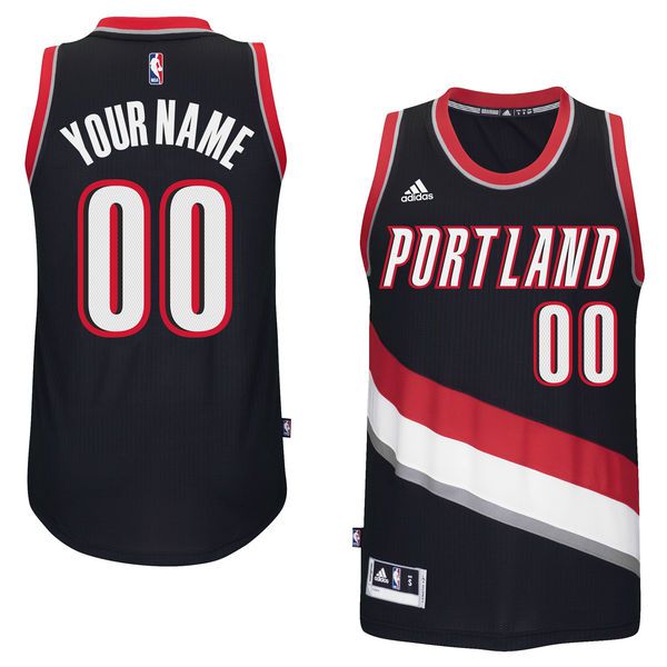 Men Portland Trail Blazers Adidas Black Custom Swingman Road NBA Jersey